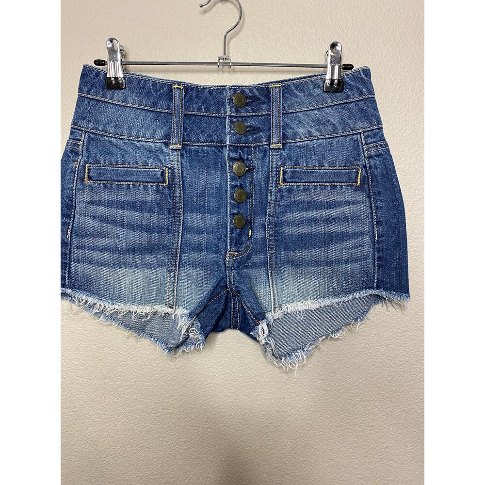 American Eagle Hi Waisted Button Front Shorts 0